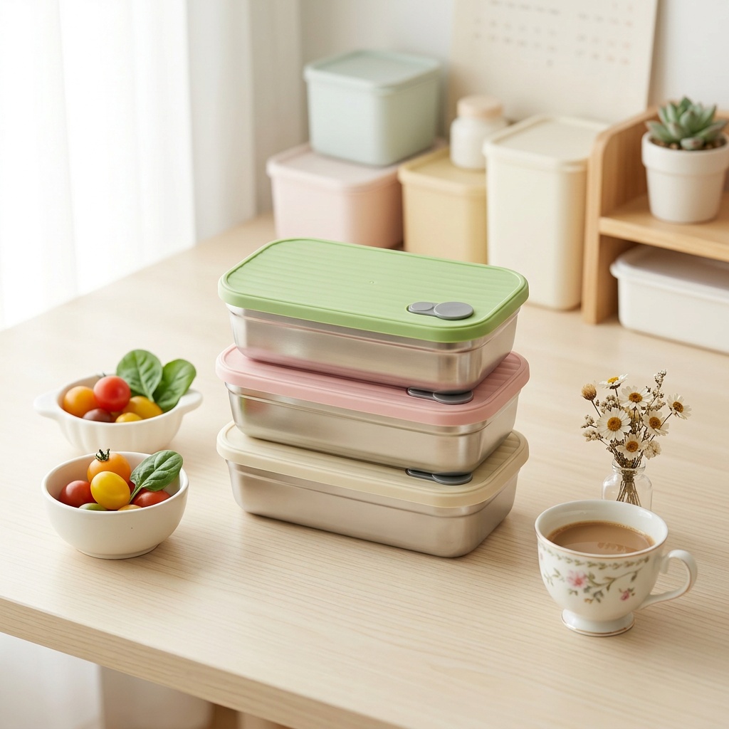 Food Storage Prep Containers - Caixa Bento de Aço Inoxidável, Lancheira