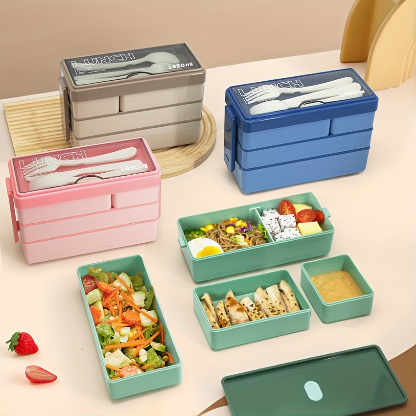 Food Storage Large Plastic Containers - Lancheira bento de 1450ml, grande capacidade,