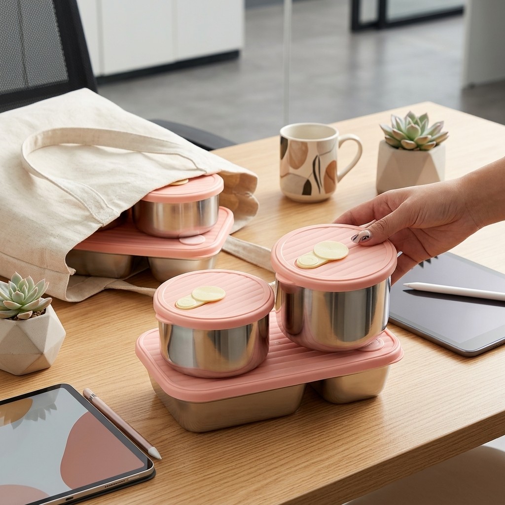 Food Storage Underground - Conjunto de Marmitas de Aço Inoxidável