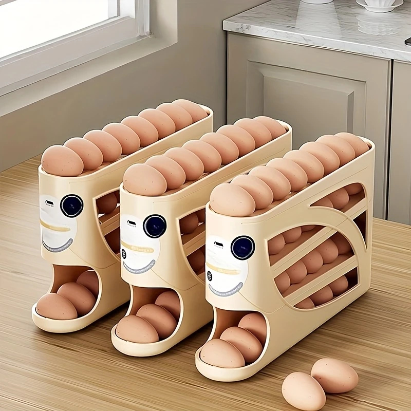 Food Storage Large Plastic Containers - Organizador de Ovos de 3 Camadas