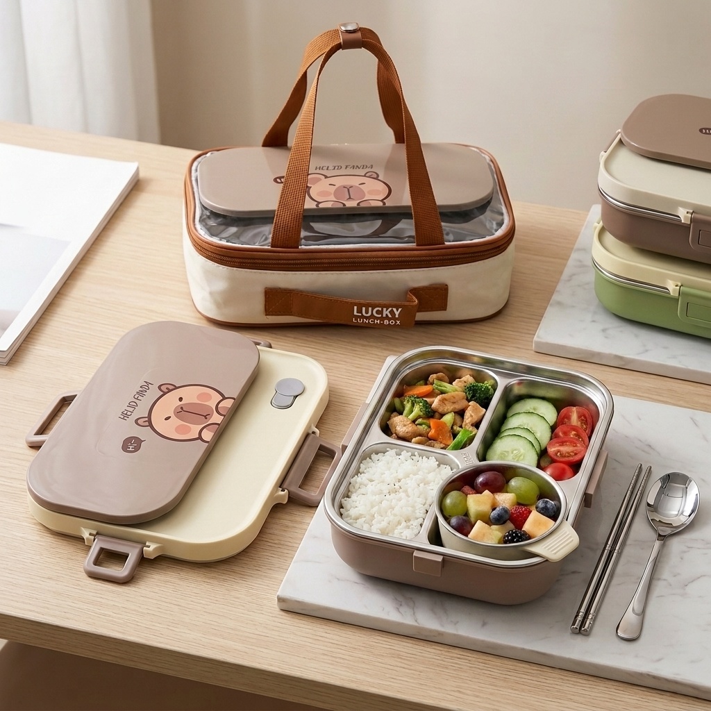 Food Storage Underground - Conjunto de Marmitas de Aço Inoxidável