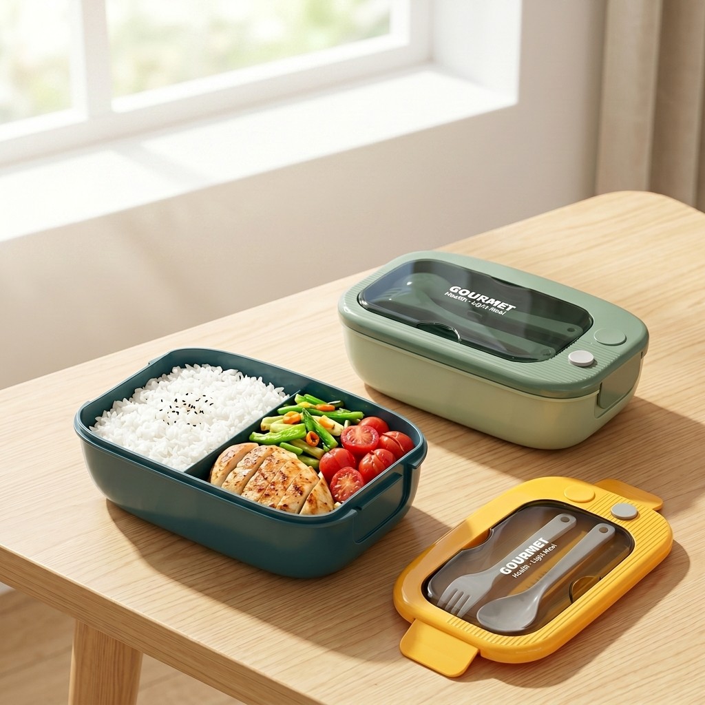 Food Storage Prep Containers - Marmita Plástica para Micro-ondas com 2