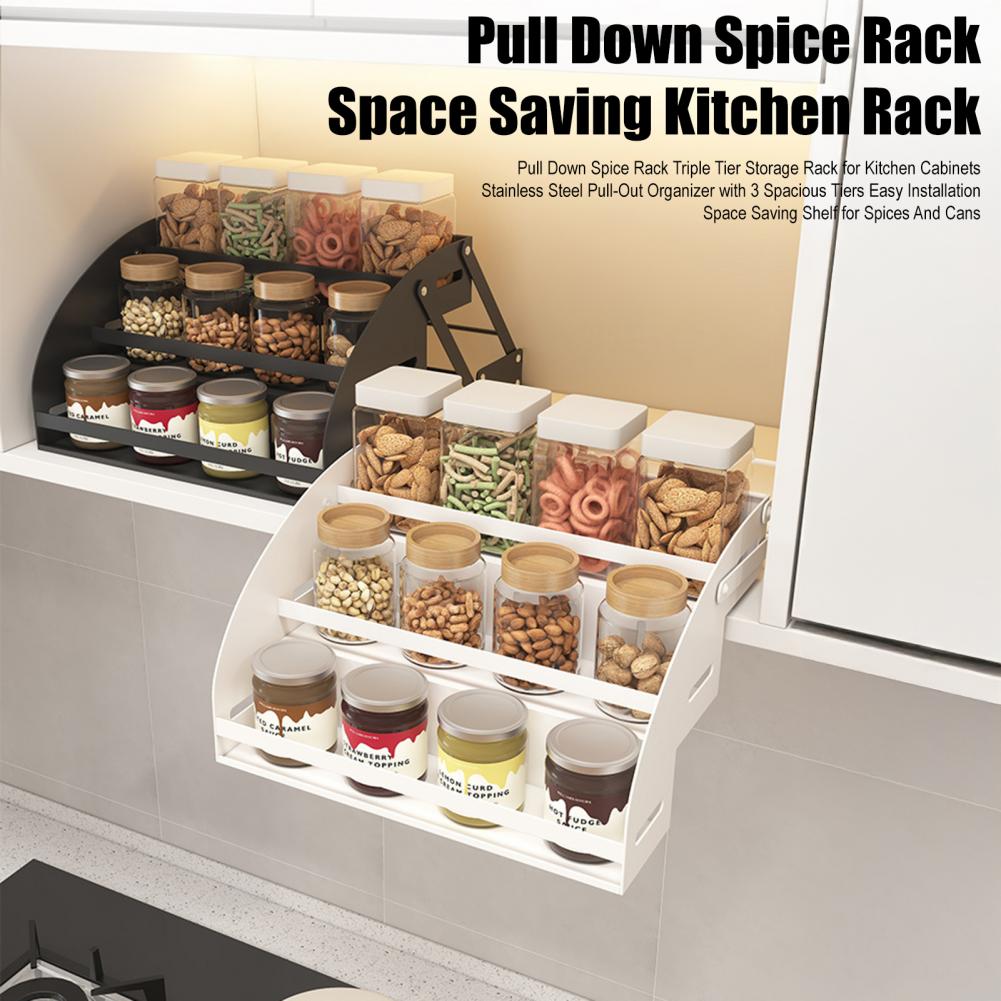 Food Storage Without Plastic - Organizador de Temperos de Três Níveis,