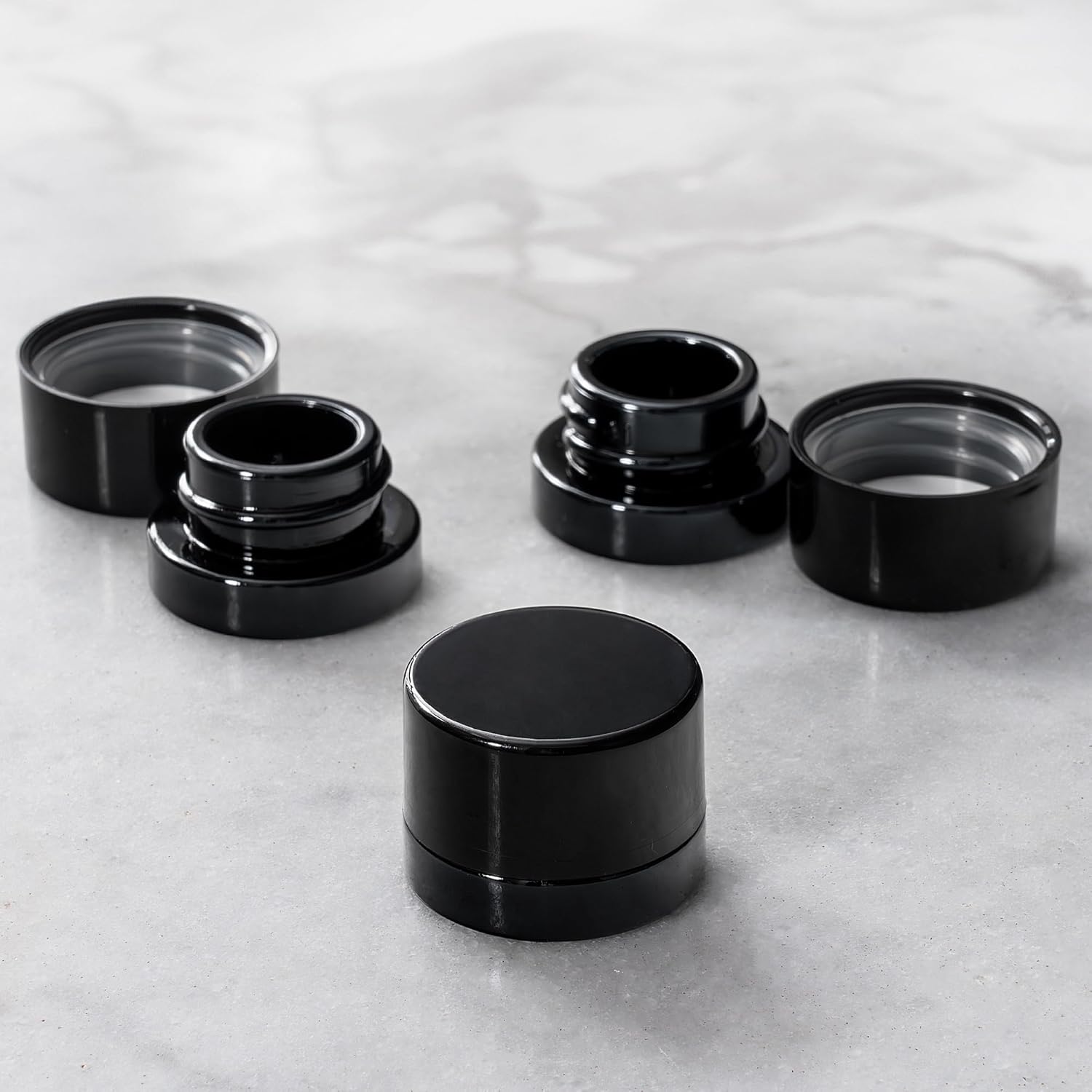Food Storage Set Glass - Frascos de vidro preto grosso de