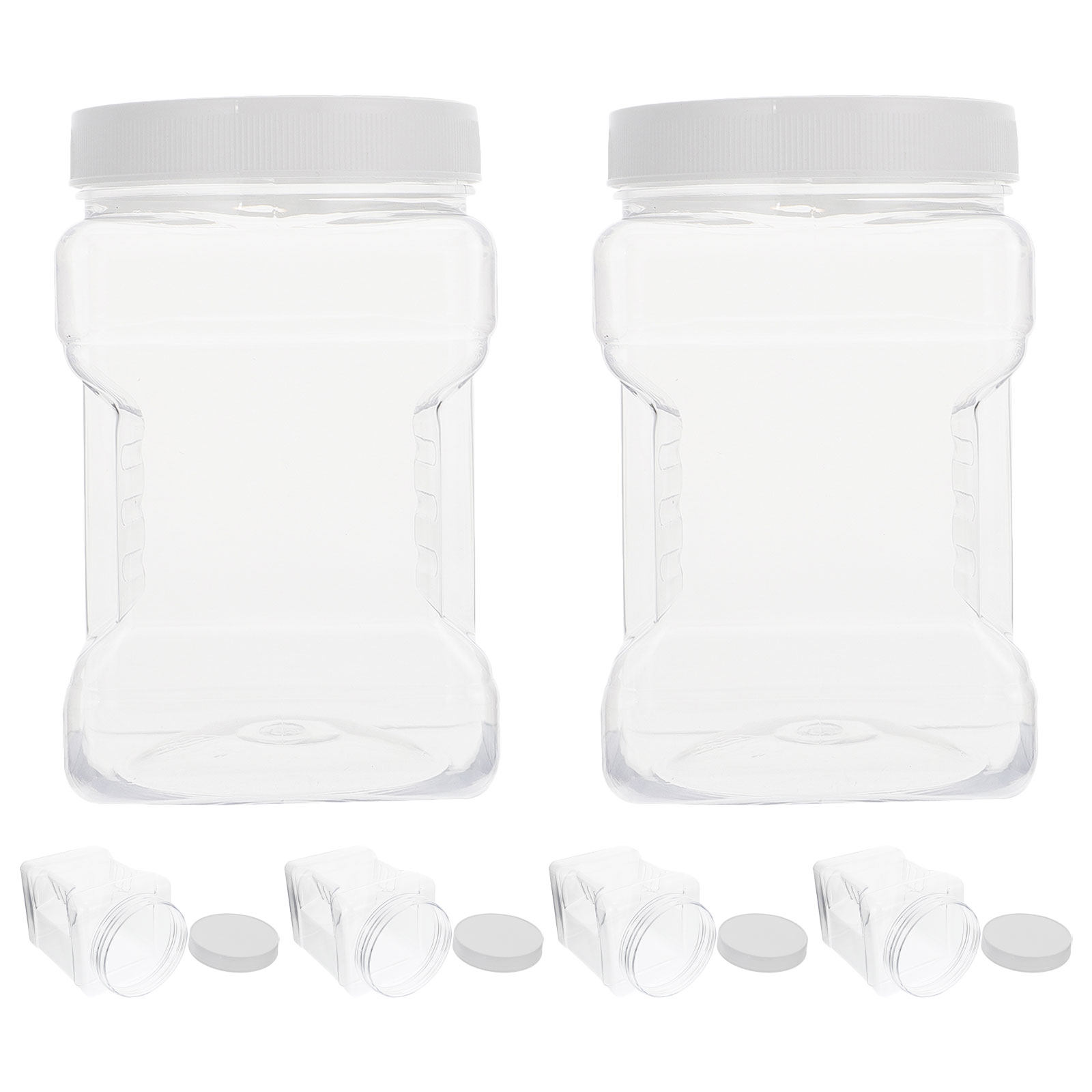 6 Potes Transparentes Quadrado - Food Storage Handling avaliação e preço