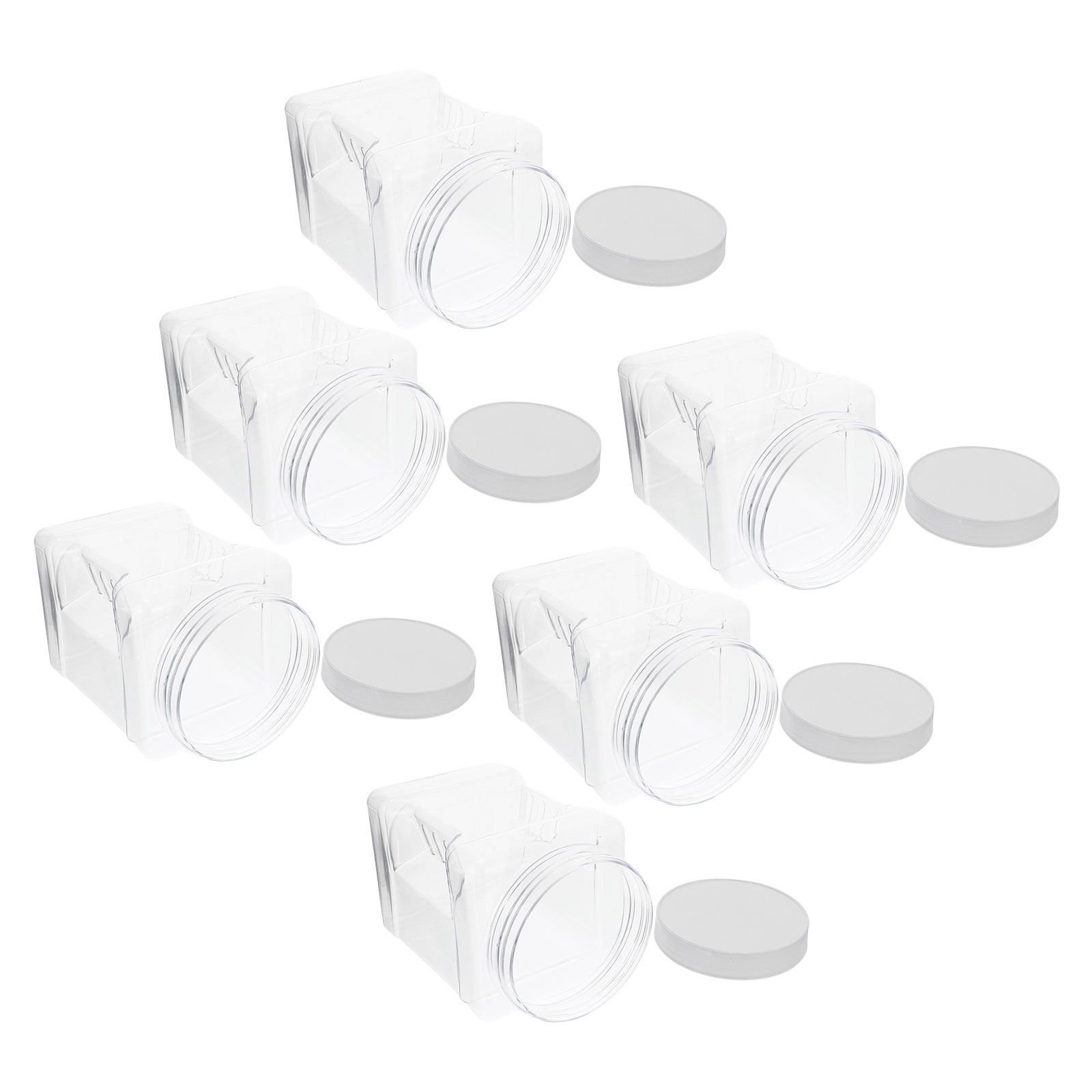 6 Potes Transparentes Quadrado - Food Storage Handling avaliação e preço