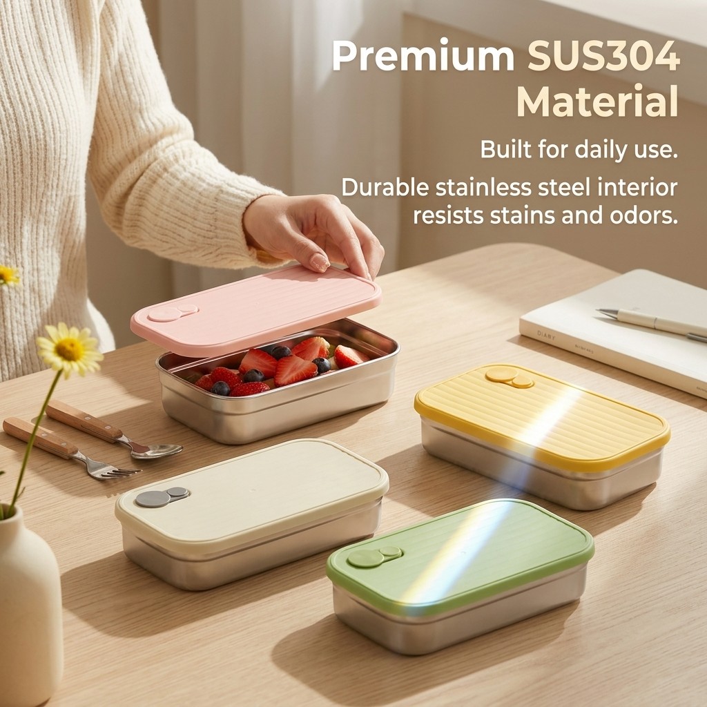 Caixa Bento de Aço Inoxidável, - Food Storage Prep Containers avaliação e preço