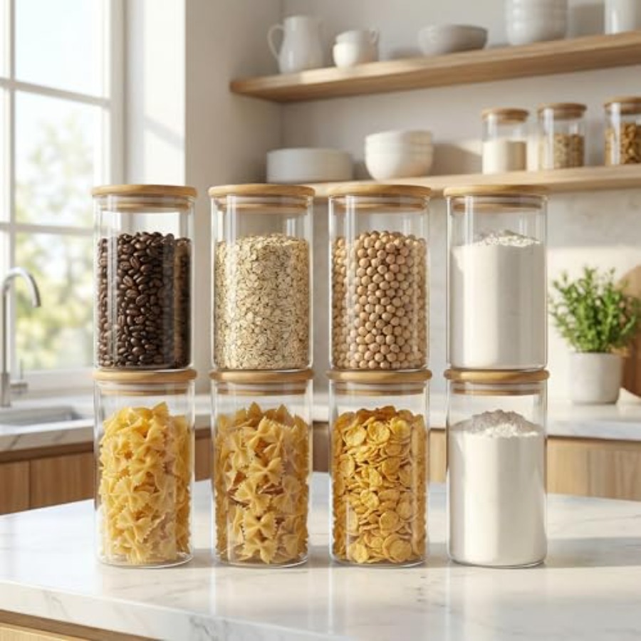 Potes de Vidro com Tampas de B - Food Storage Set Glass avaliação e preço