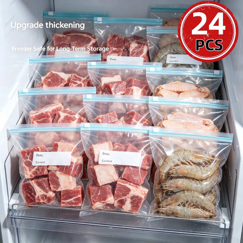 24 Sacos Reutilizáveis com Zíp - Food Storage Ziploc Bags avaliação e preço