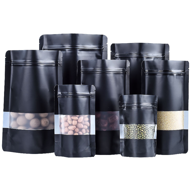 100 pçs stand-up preto fosco f - Food Storage Ziploc Bags avaliação e preço