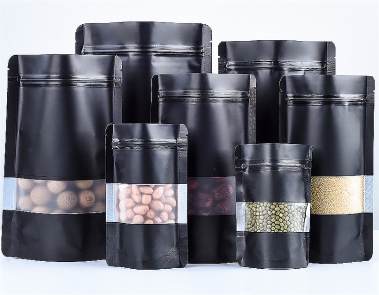 100 pçs stand-up preto fosco f - Food Storage Ziploc Bags avaliação e preço