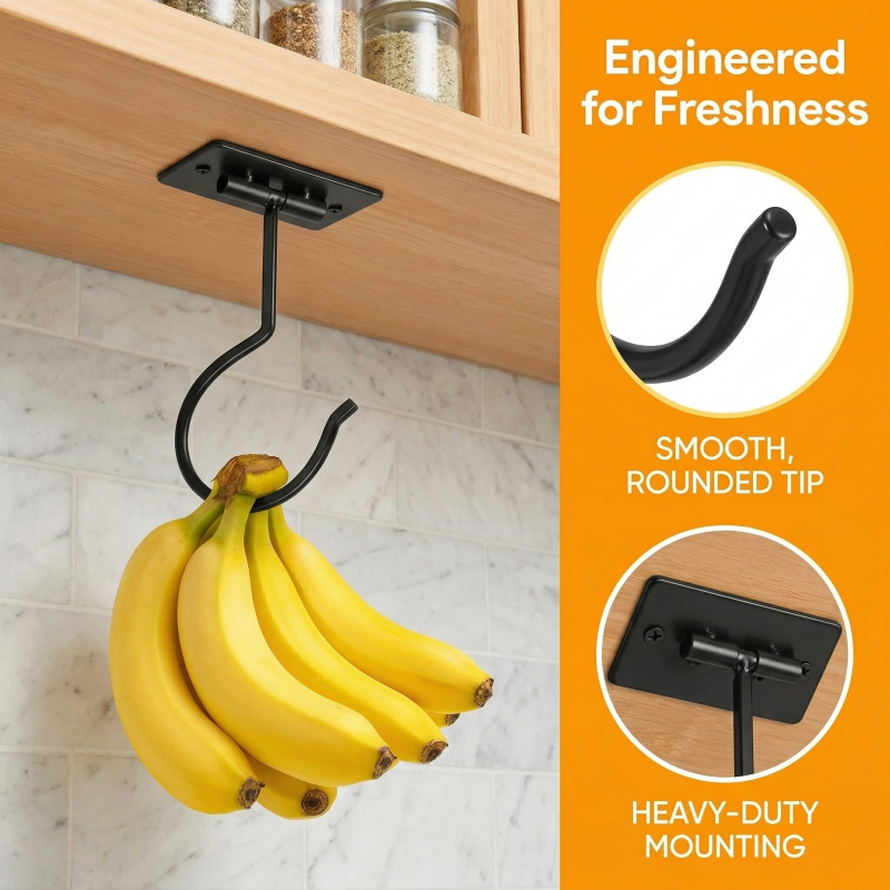 Gancho Adesivo de Metal Preto  - Food Storage In Cabinets avaliação e preço